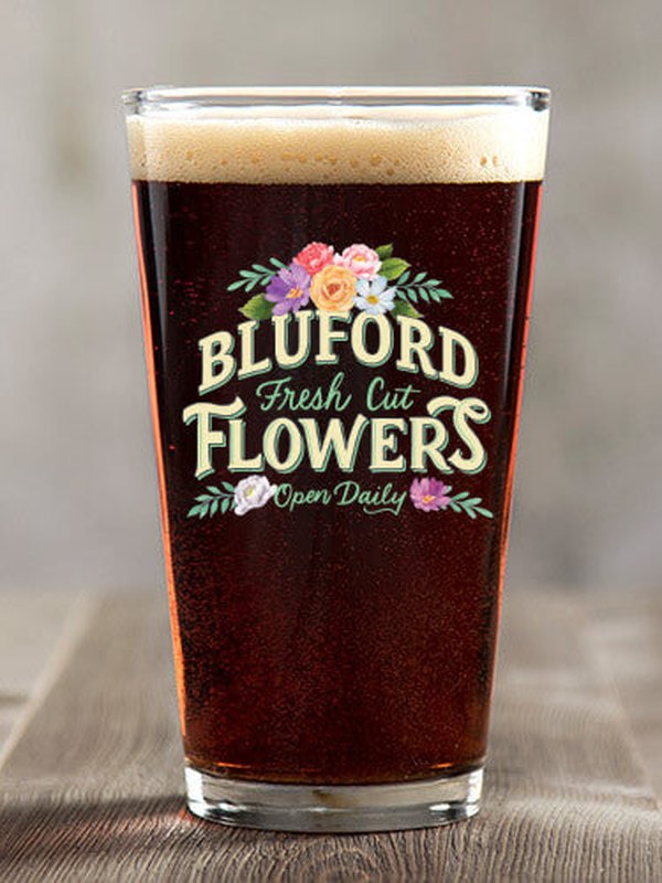 Fresh Cut Flowers : Pint Glasses - Color Printed