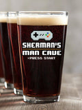 Gamer Man Cave : Pint Glasses - Color Printed