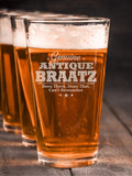 Genuine Antique : Pint Glasses - Engraved