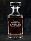 Genuine Antique : Whiskey Decanter - Engraved