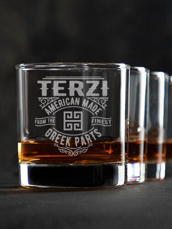 Greek Parts : Rocks Glasses - Engraved