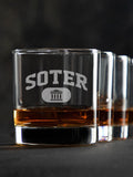 Greek Varsity : Rocks Glasses - Engraved