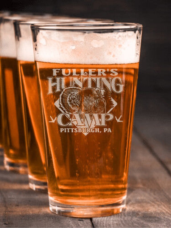 Turkey Hunting Camp : Pint Glasses - Engraved