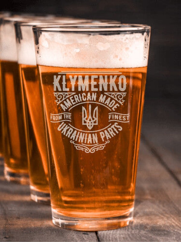 Ukrainian Parts : Pint Glasses - Engraved