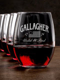 United We Stand : Stemless Wine Glasses - Engraved