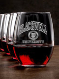 University : Stemless Wine Glasses - Engraved