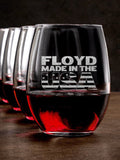 USA Family : Stemless Wine Glasses - Engraved