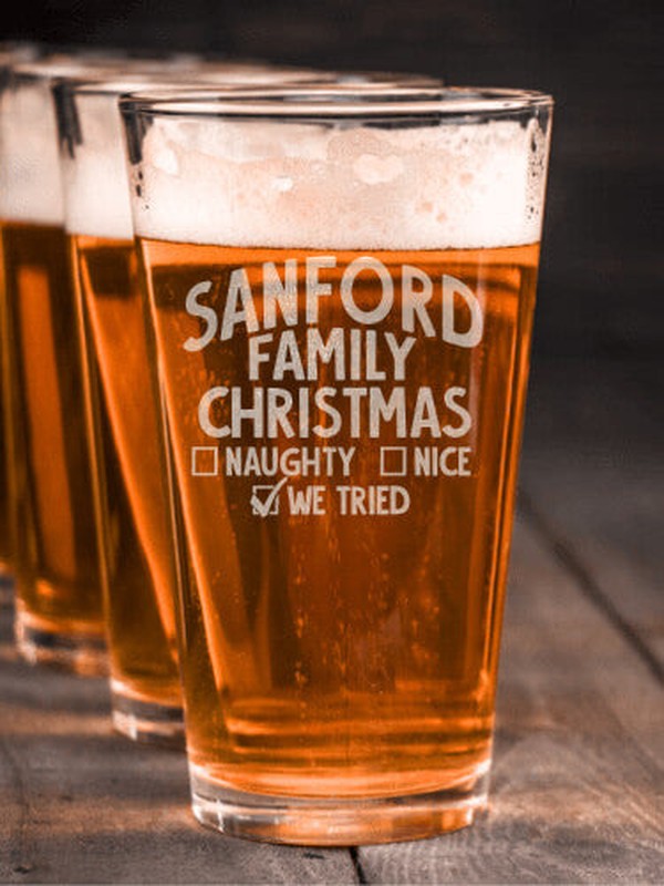 We Tried : Pint Glasses - Engraved