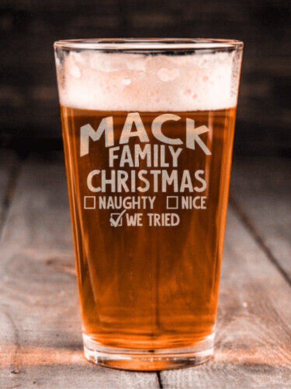 We Tried : Pint Glasses - Engraved