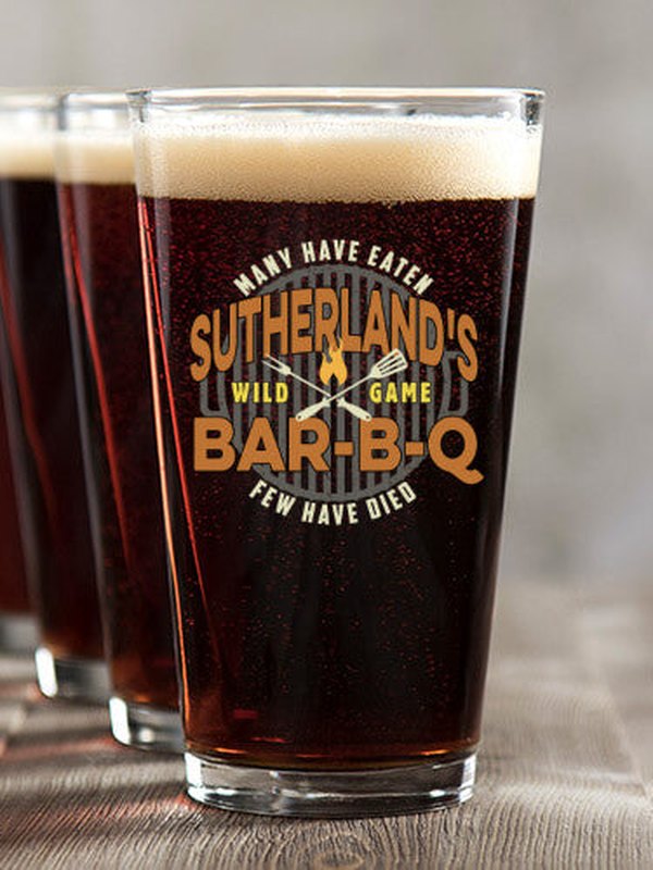 Wild Game Few Have Died BBQ : Pint Glasses - Color Printed
