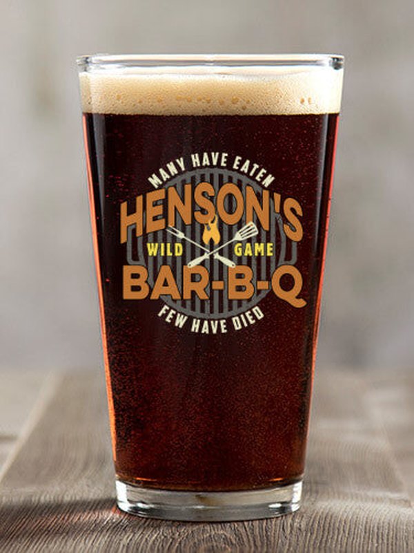 Wild Game Few Have Died BBQ : Pint Glasses - Color Printed