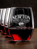 Wine Cellars : Stemless Wine Glasses - Engraved