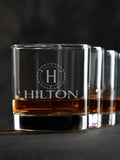 Woodworking Monogram : Rocks Glasses - Engraved