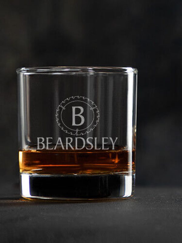 Woodworking Monogram : Rocks Glasses - Engraved