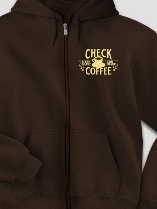 Coffee : Embroidered Zip Hoodies product image 2