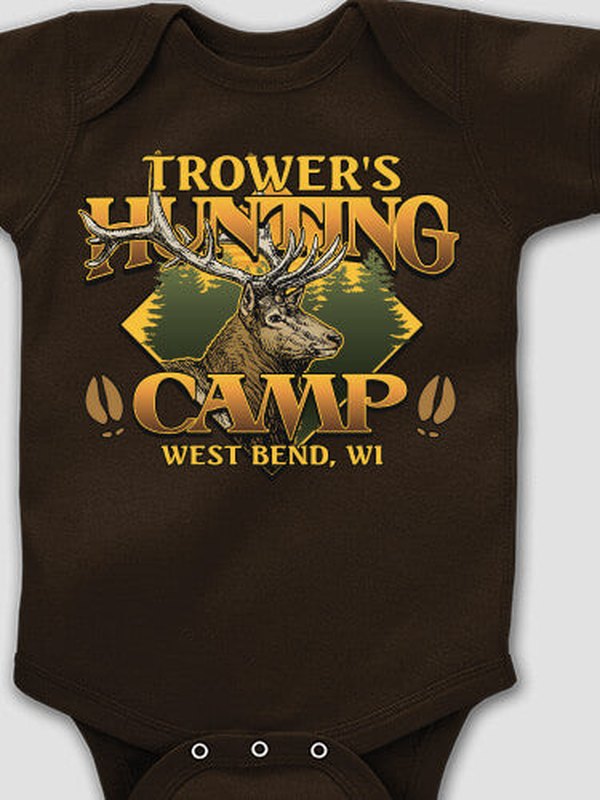 Elk Hunting Camp : Printed Baby Bodysuits