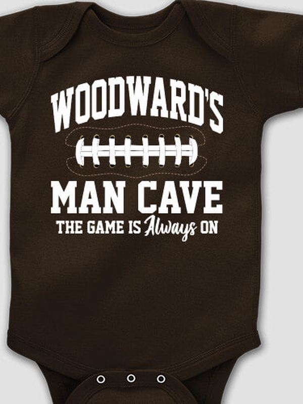 Football Man Cave : Printed Baby Bodysuits