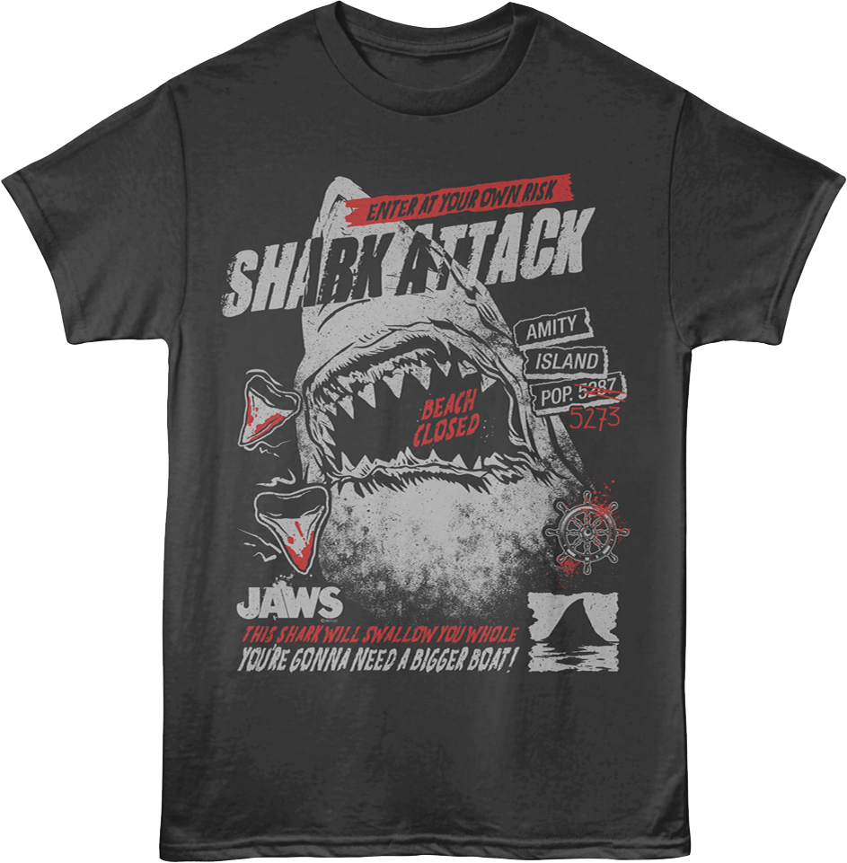 Enter At Your Own Risk Jaws T-Shirt product image 1