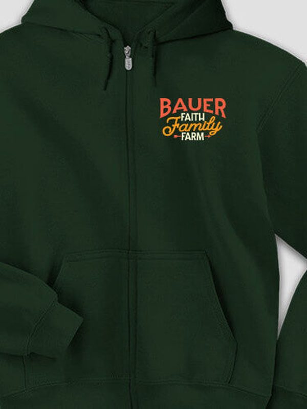 Faith Family Farm : Embroidered Zip Hoodies product image 3