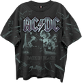 Front & Back Shattered Glass In Black ACDC Oversized T-Shirt product image 1