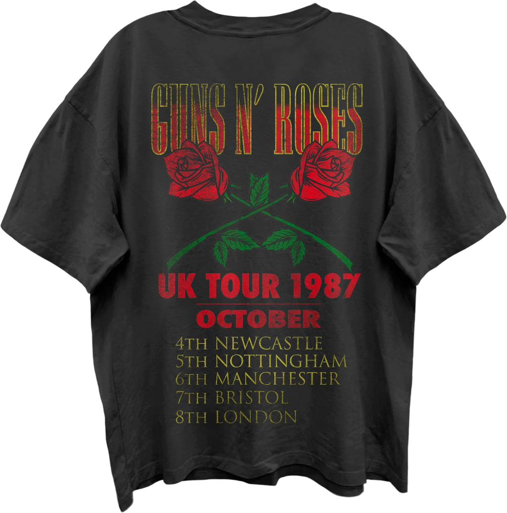 Front & Back UK Tour 1987 Guns N' Roses Oversized T-Shirt product image 3