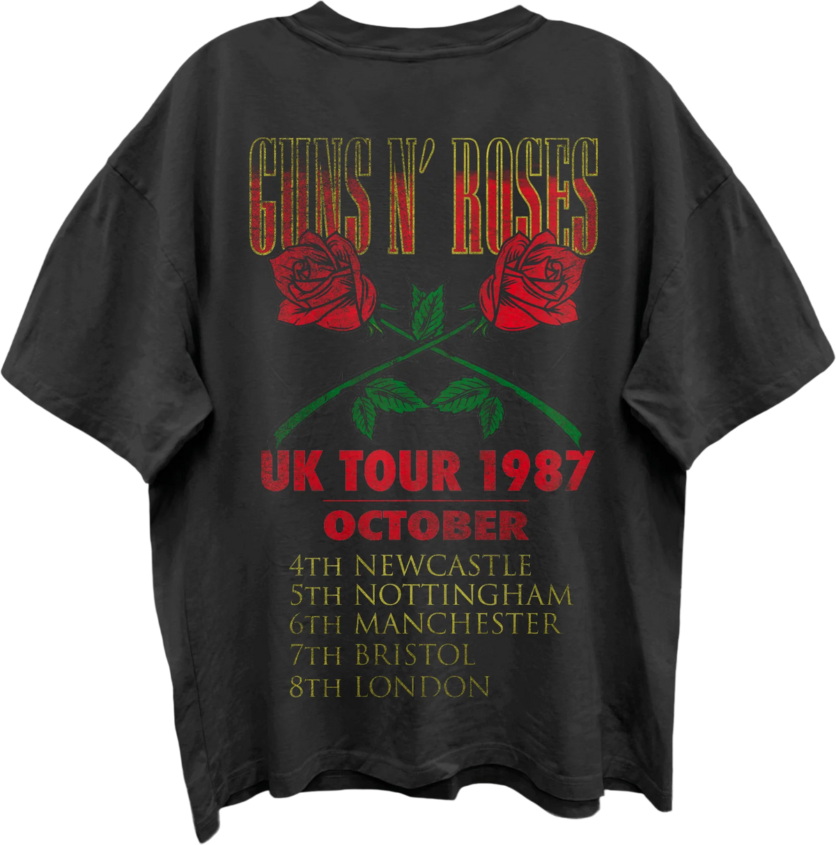 Front & Back UK Tour 1987 Guns N' Roses Oversized T-Shirt product image 3