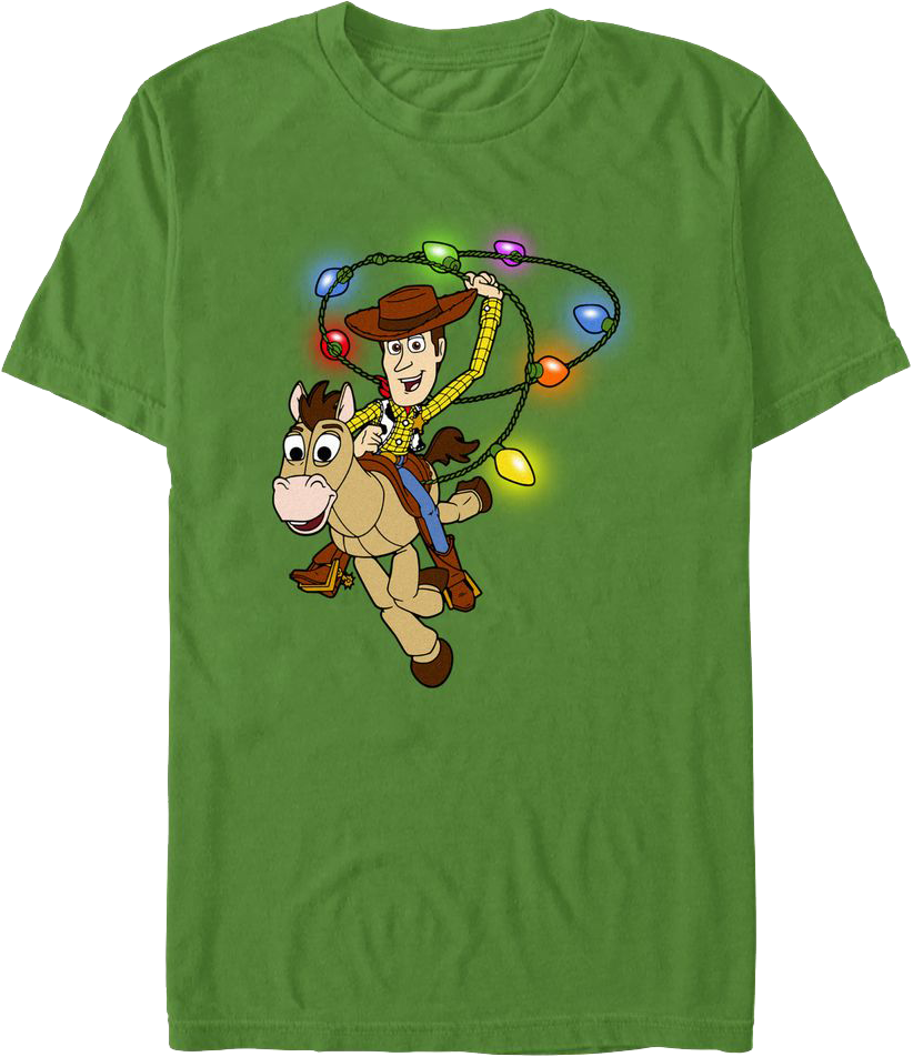 Green Woody's Christmas Lasso Toy Story T-Shirt product image 1