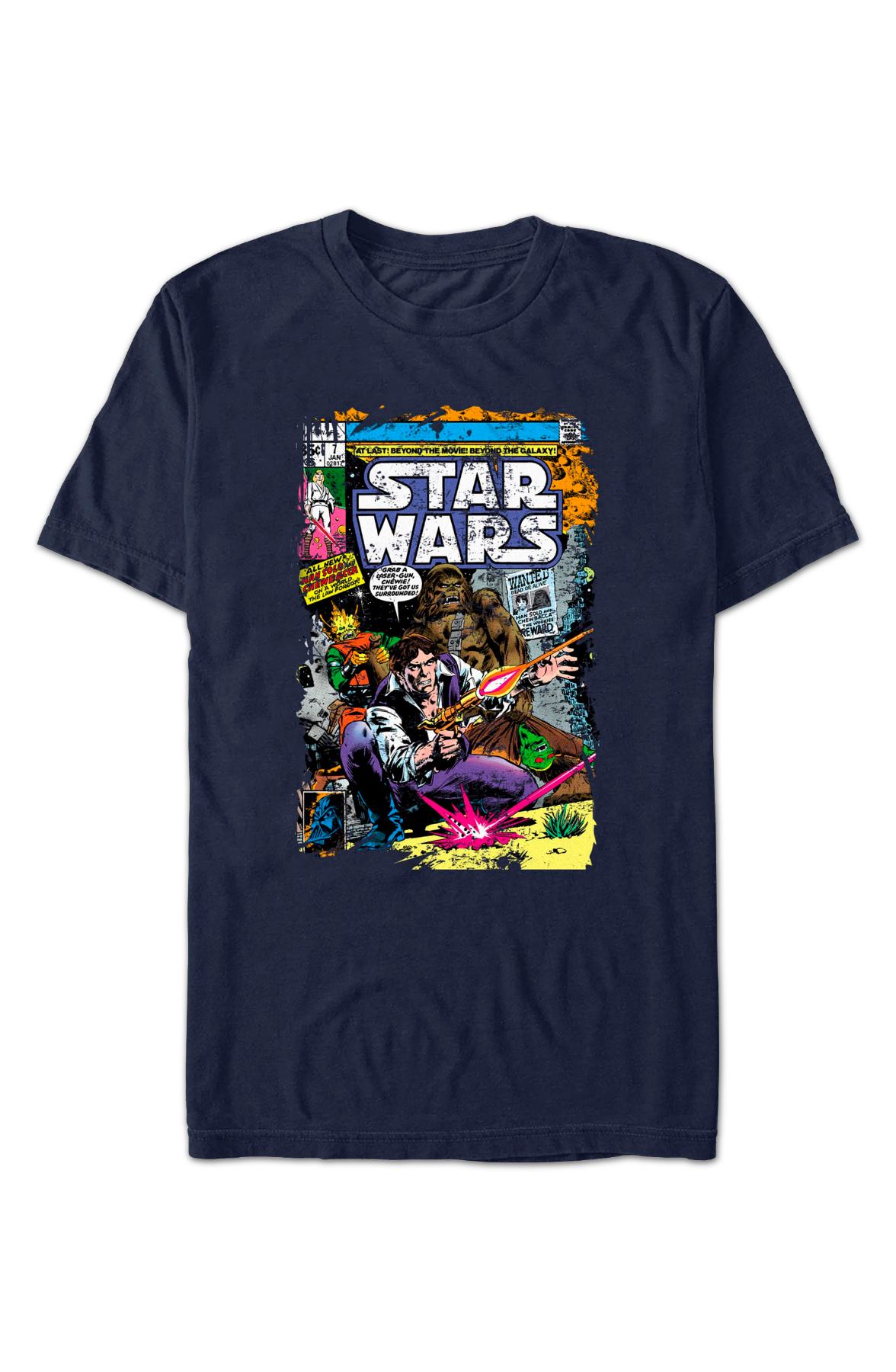 Han Solo And Chewbacca Comic Book Cover Star Wars T-Shirt product image 2