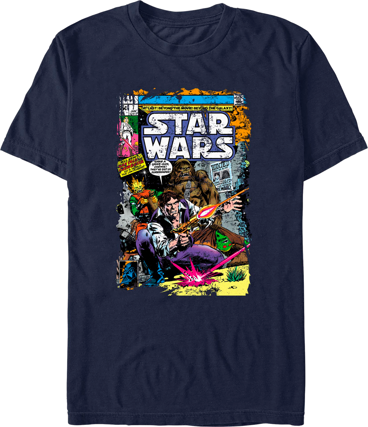 Han Solo And Chewbacca Comic Book Cover Star Wars T-Shirt product image 1
