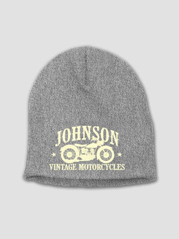 Vintage Motorcycles : Embroidered Beanies