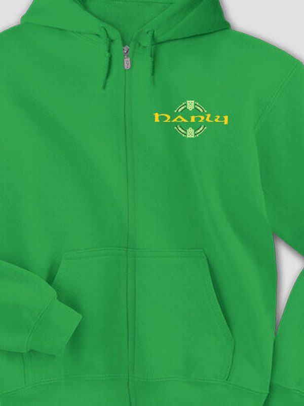 Celtic Cross : Embroidered Zip Hoodies