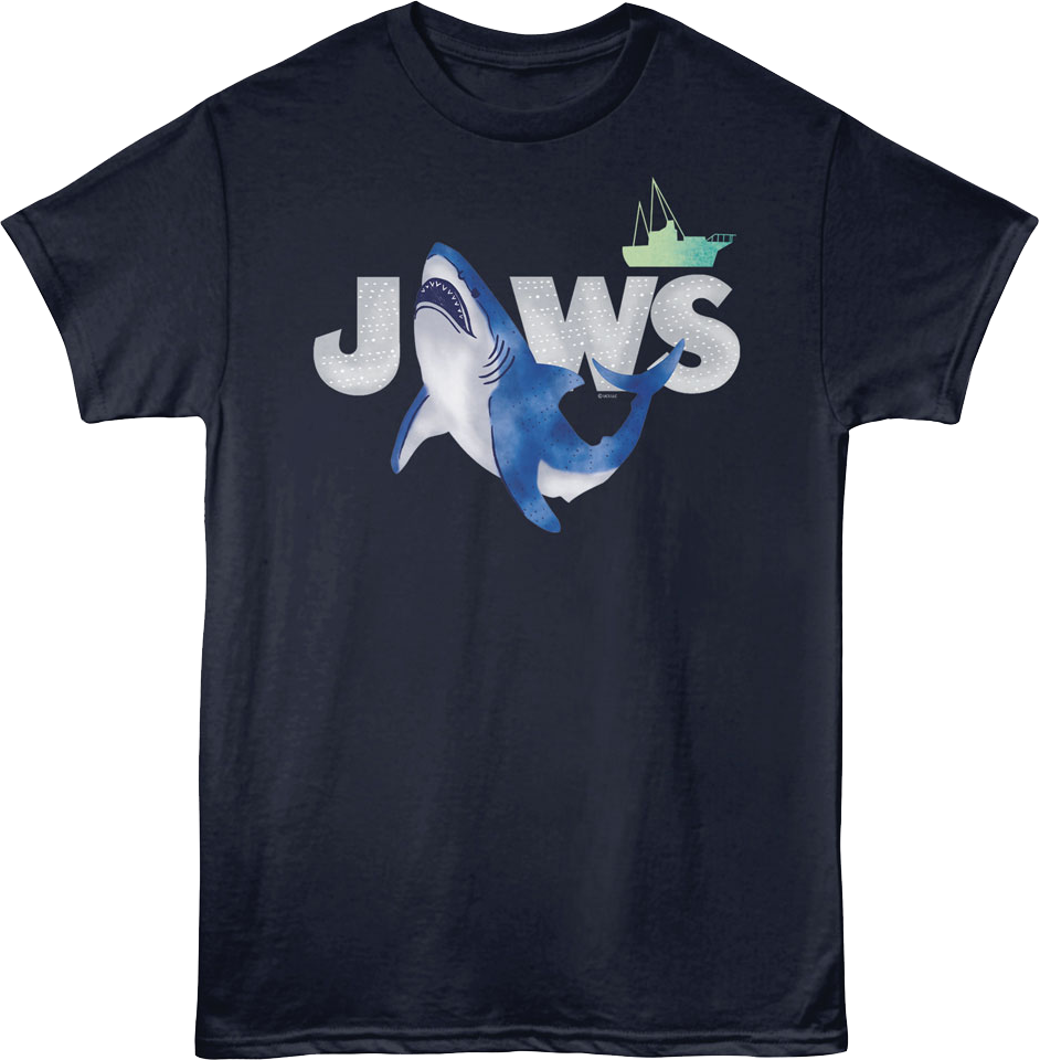 Watercolor Shark Attack Jaws T-Shirt product image 1