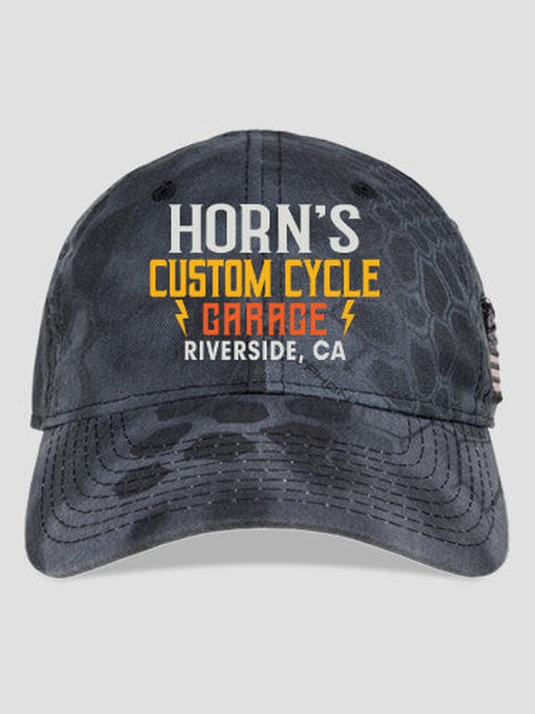 Custom Cycle Garage : Embroidered Kryptek Tactical Camo Hats
