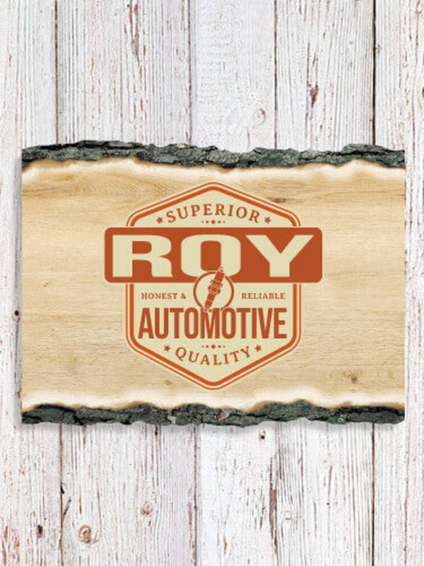 Automotive : Faux Sliced Log Plaque