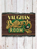 Billiards Room : Faux Sliced Log Plaque