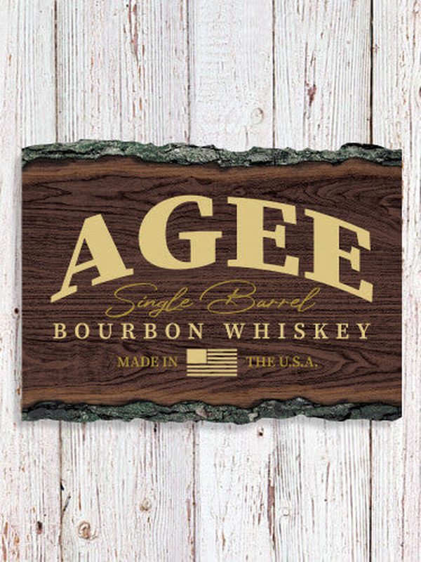 Bourbon Whiskey : Faux Sliced Log Plaque