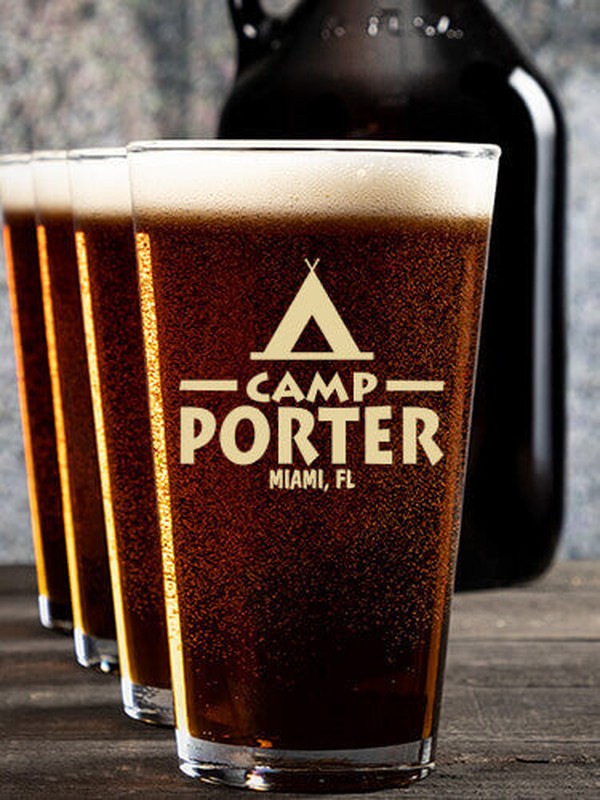 Camp : Growler Pint Glass Gift Sets - Color Printed