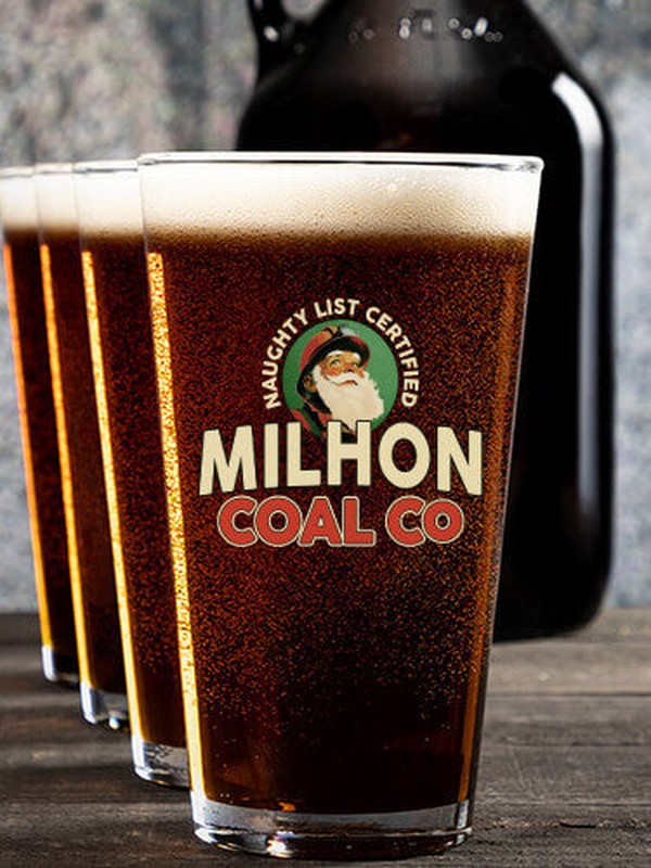 Christmas Coal Company : Growler Pint Glass Gift Sets - Color Printed