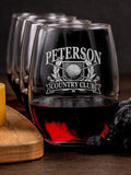 Classic Country Club : Cheese Board Wine Glass Gift Sets - Engraved