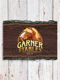 Classic Stables : Faux Sliced Log Plaque
