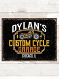 Custom Cycle Garage BP : Tin Signs