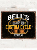 Custom Cycle Garage : Tin Signs