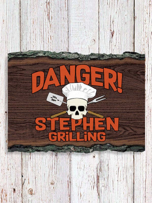 Danger Grilling : Faux Sliced Log Plaque