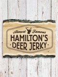Deer Jerky : Faux Sliced Log Plaque