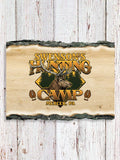 Elk Hunting Camp : Faux Sliced Log Plaque