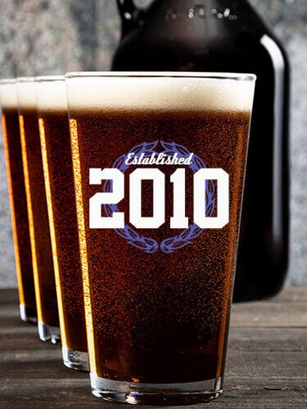 Established : Growler Pint Glass Gift Sets - Color Printed