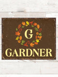 Fall Monogram : Tin Signs