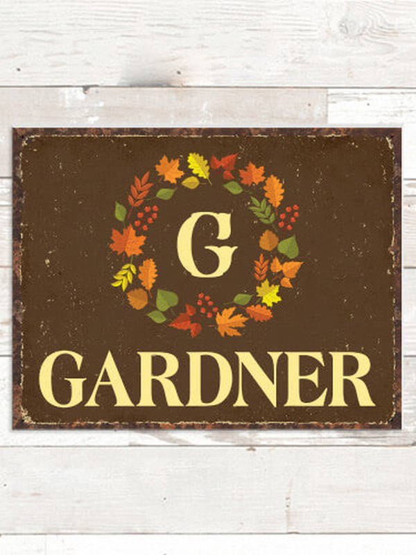 Fall Monogram : Tin Signs