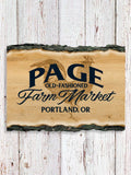 Farm Market : Faux Sliced Log Plaque