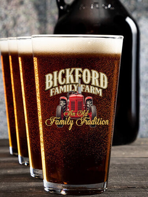 Farming Family Tradition : Growler Pint Glass Gift Sets - Color Printed